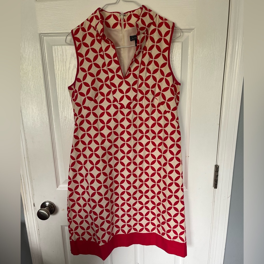 Jessica Howard Red and White Sleeveless Midi Dress